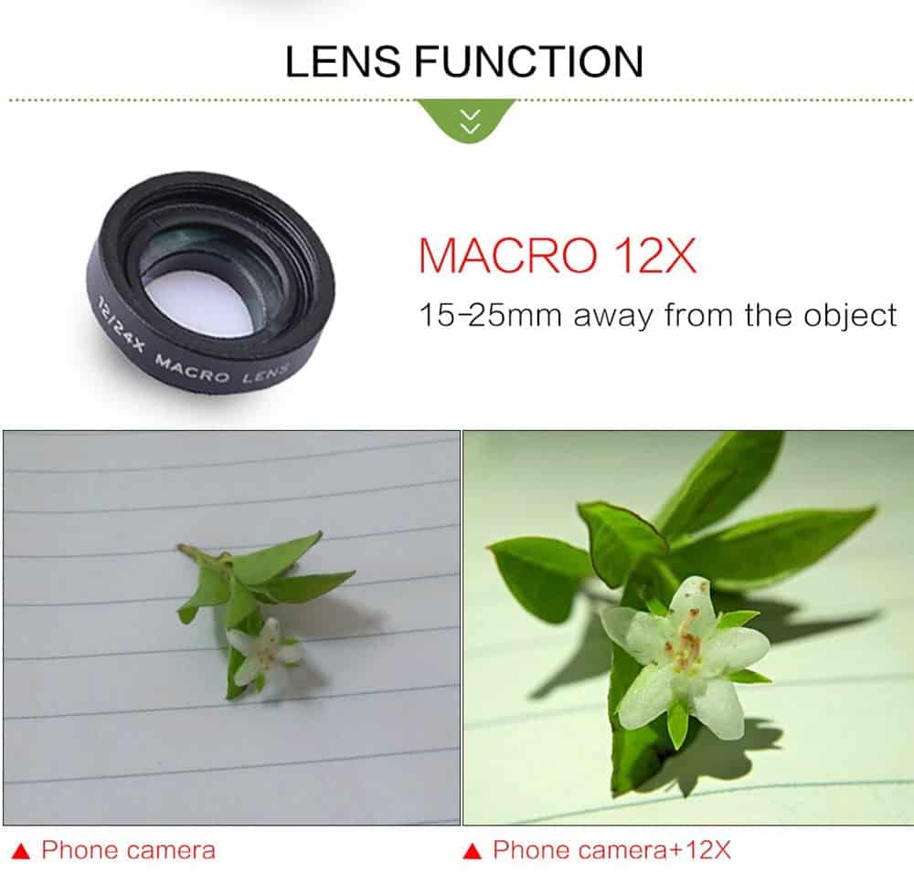 Apexel 12x-24x Macro Lens for SmartPhone SOP
