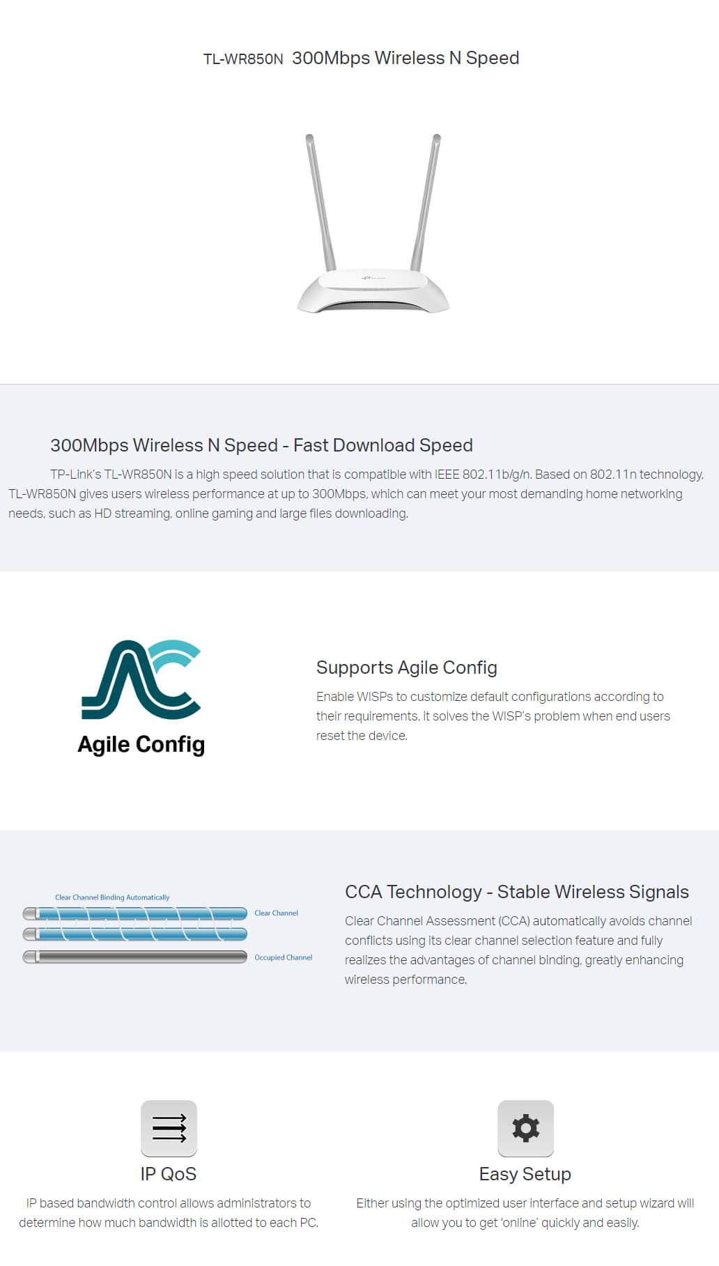 TP-Link TL-WR850N 300Mbps Wireless N Router SOP