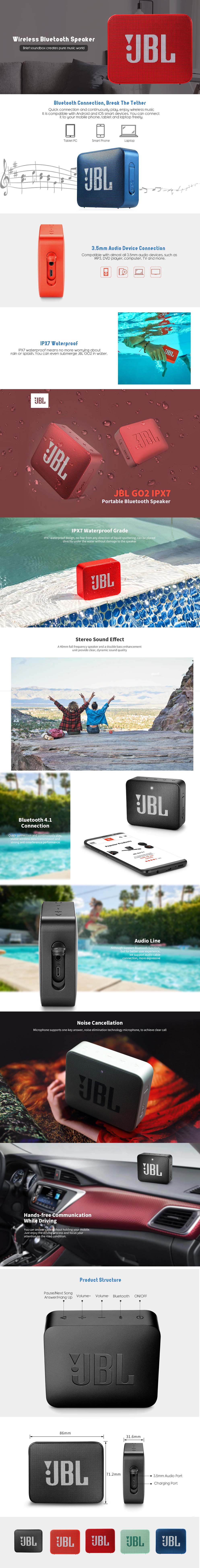 JBL GO2 Portable Bluetooth Speaker SOP